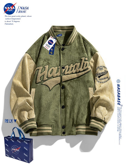 NASA Suede Vintage Bomber Baseball Jacket