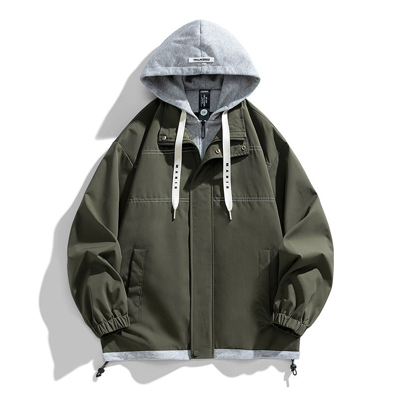 Men's Spring/Autumn Loose Hooded Mountain Jacket