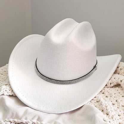 Western cowboy hat curved brim hat pebbled belt