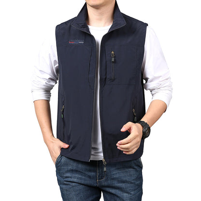 Men's fleece vest autumn/winter, sleeveless.
