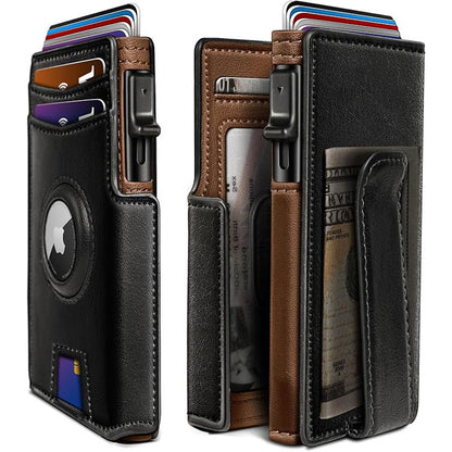 Cross border ultra thin magnetic flip cover men's wallet