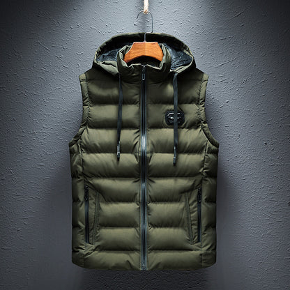 Korean style men's slim fit thickened warm vest jacket