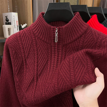Half-Zip Thick Knit Cardigan Sweater