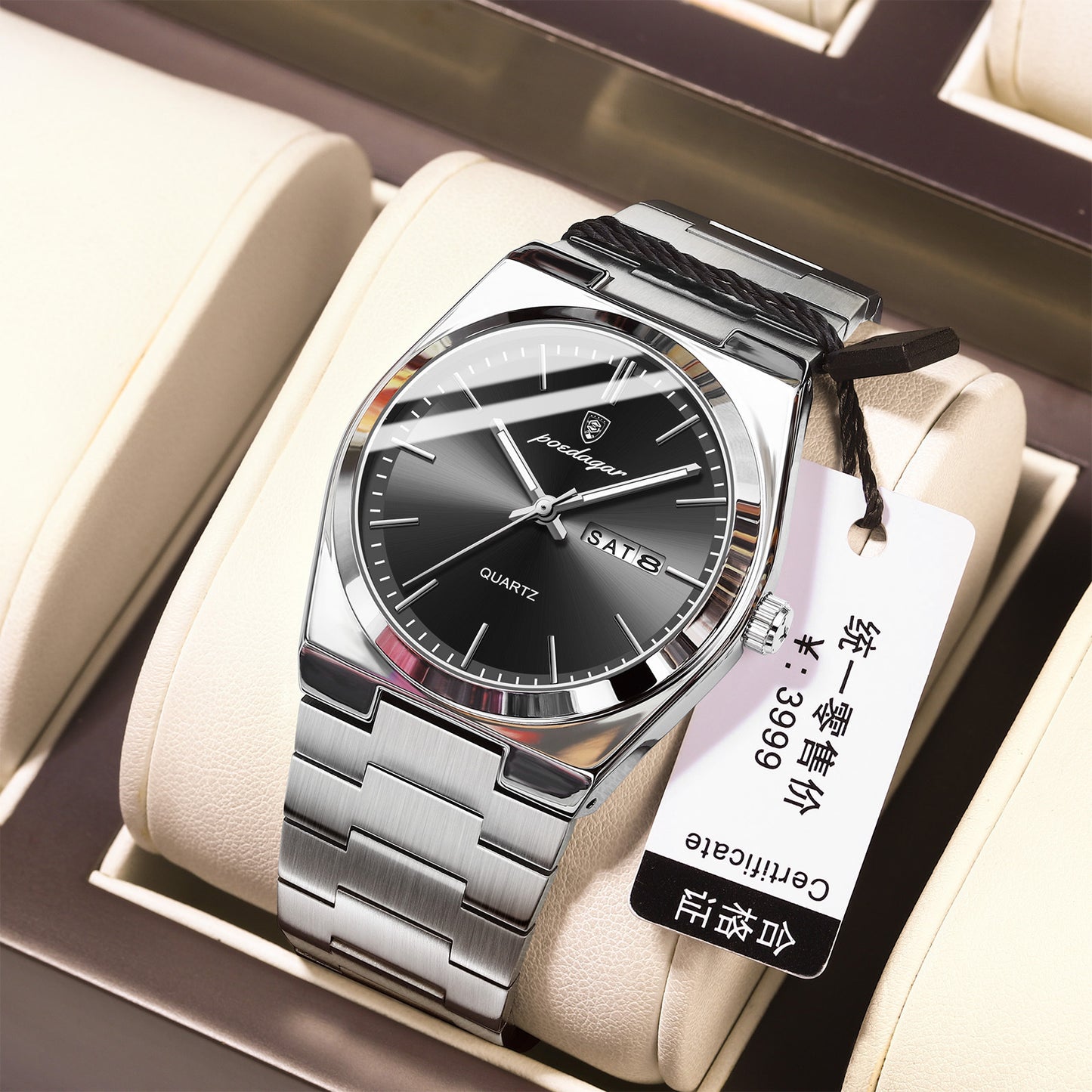POEDAGAR 930: Waterproof dual calendar sports watch