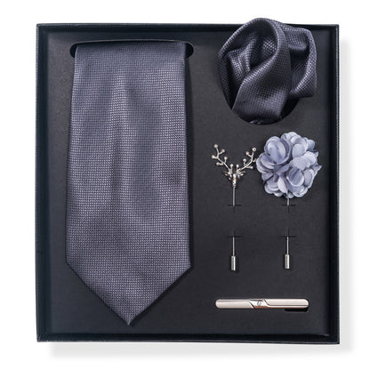Cashew Nut Stripe Tie & Accessories Set
