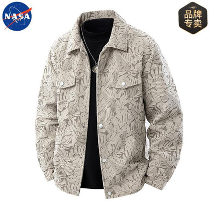 NASA Corduroy Lapel Jacket - Men's Fall Fashion