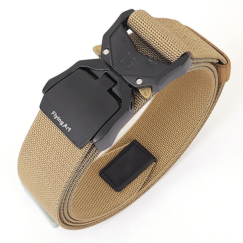 Aluminum Alloy Nylon Stretch Waistband Men's Belt