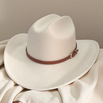 Western cowboy hat curved brim hat pebbled belt