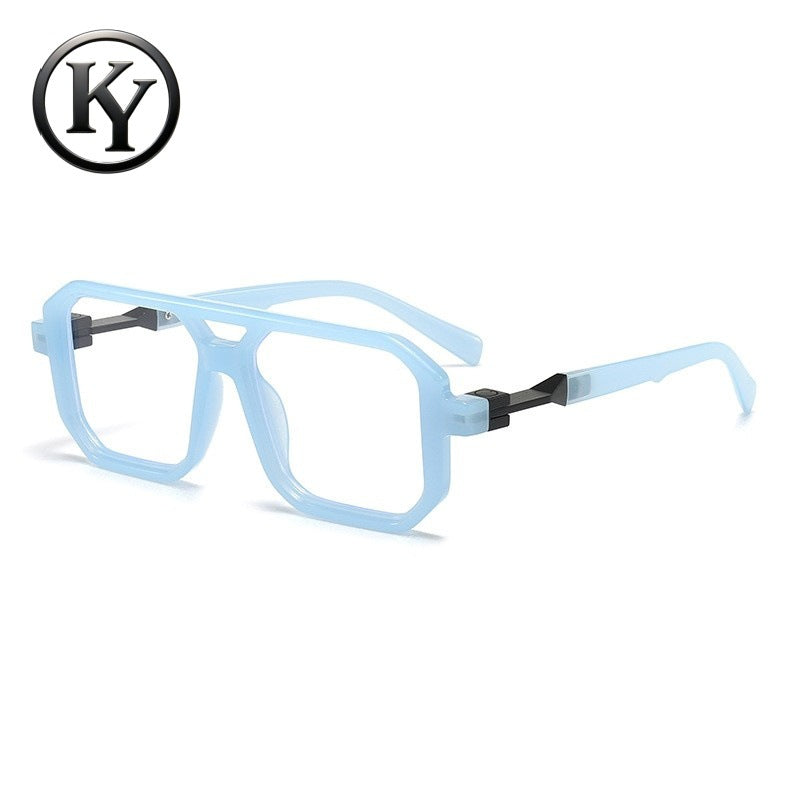 Retro Double-Bridge Square Sunglasses