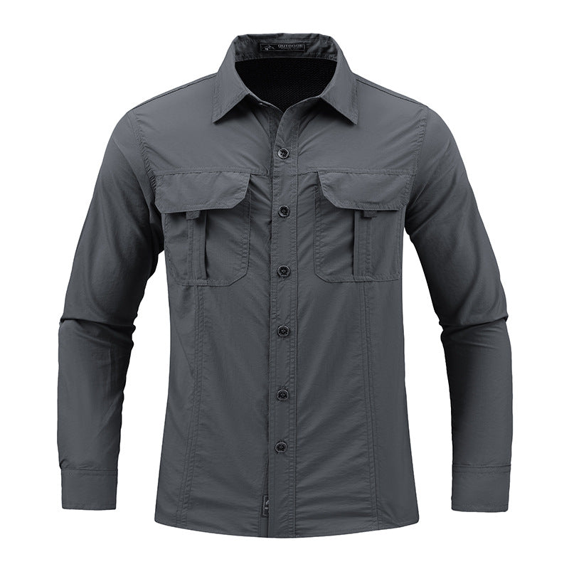 Men's quick-dry, anti-chafe, long-sleeve shirt for warm weather