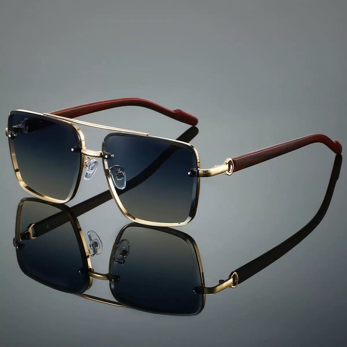 Metal Square Frame high-end  Sunglasses