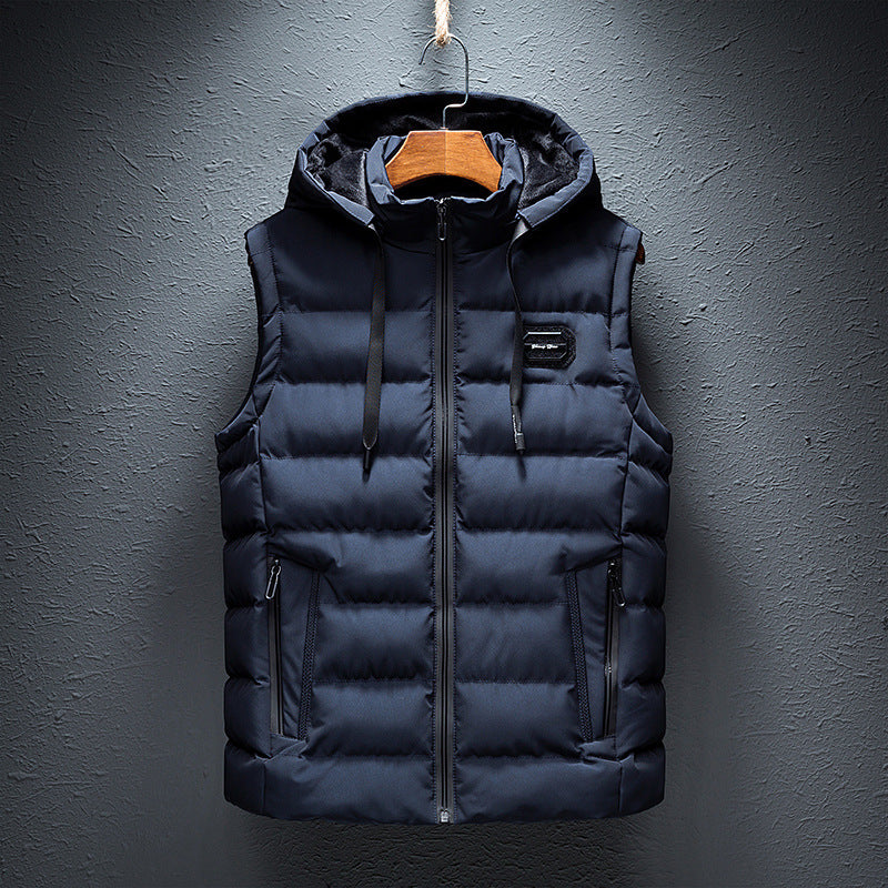Korean style men's slim fit thickened warm vest jacket