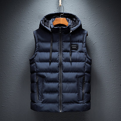 Korean style men's slim fit thickened warm vest jacket
