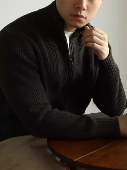Core Warm Double-Zip Knit Sweater Jacket