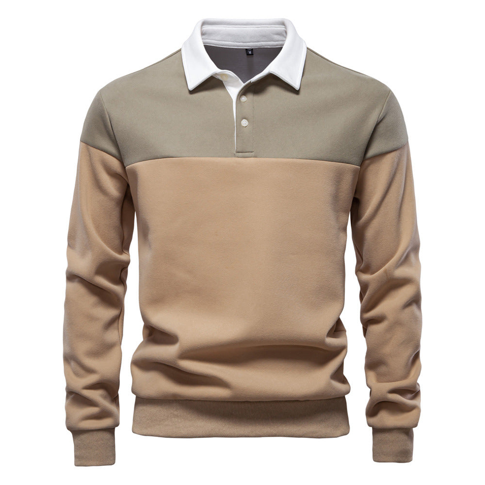 Men's Long Sleeve Polo Collar Sweatshirt