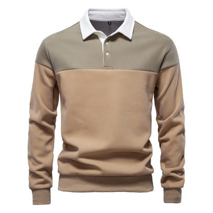 Men's Long Sleeve Polo Collar Sweatshirt