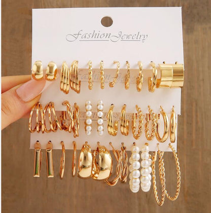 Cross-border New Twist Chain Earrings Women's Set