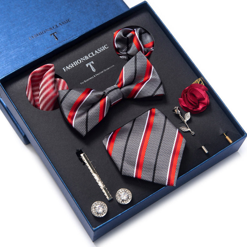 Spot tie set, bow tie, 8 piece set men's accessories