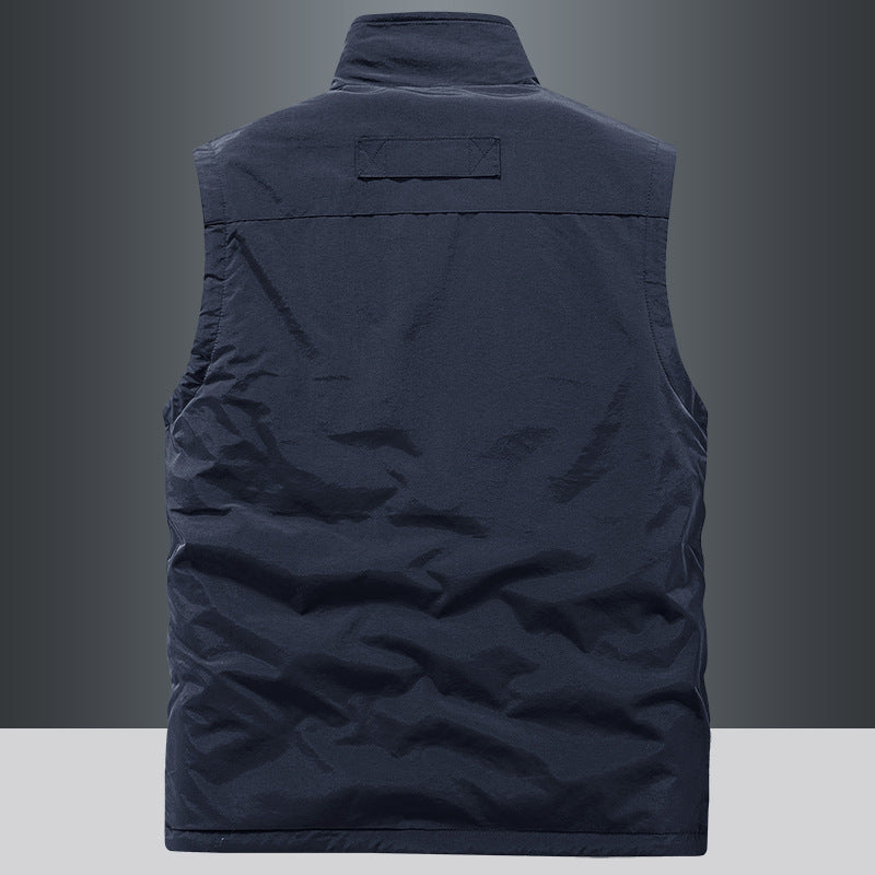 Men's fleece vest autumn/winter, sleeveless.