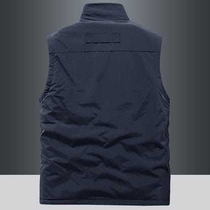 Men's fleece vest autumn/winter, sleeveless.