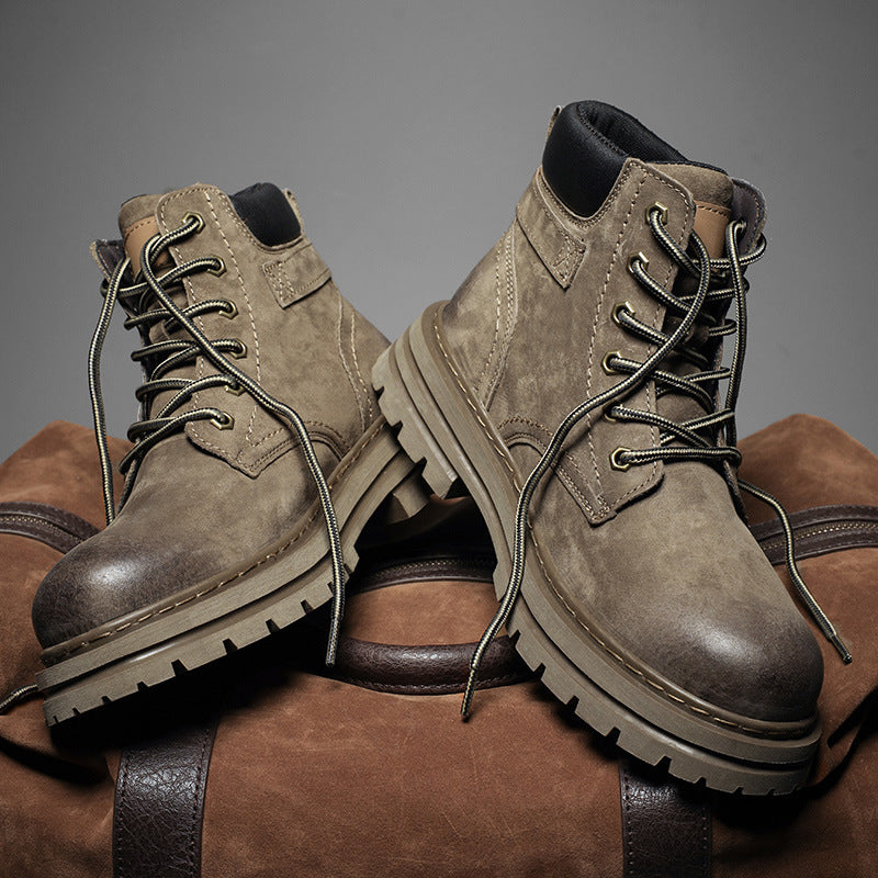 Rhubarb Elevate British Suede Platform Martin Boots