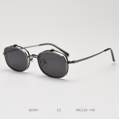 Metal Flap Polarized trendy Sunglasses