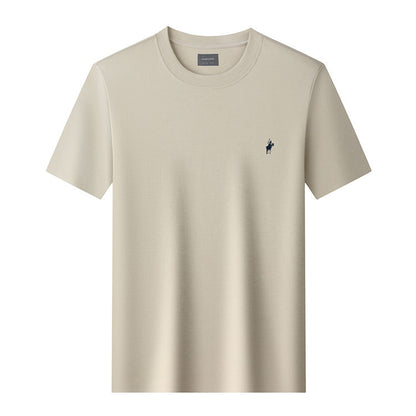 Men's premium embroidered short-sleeve T-shirt