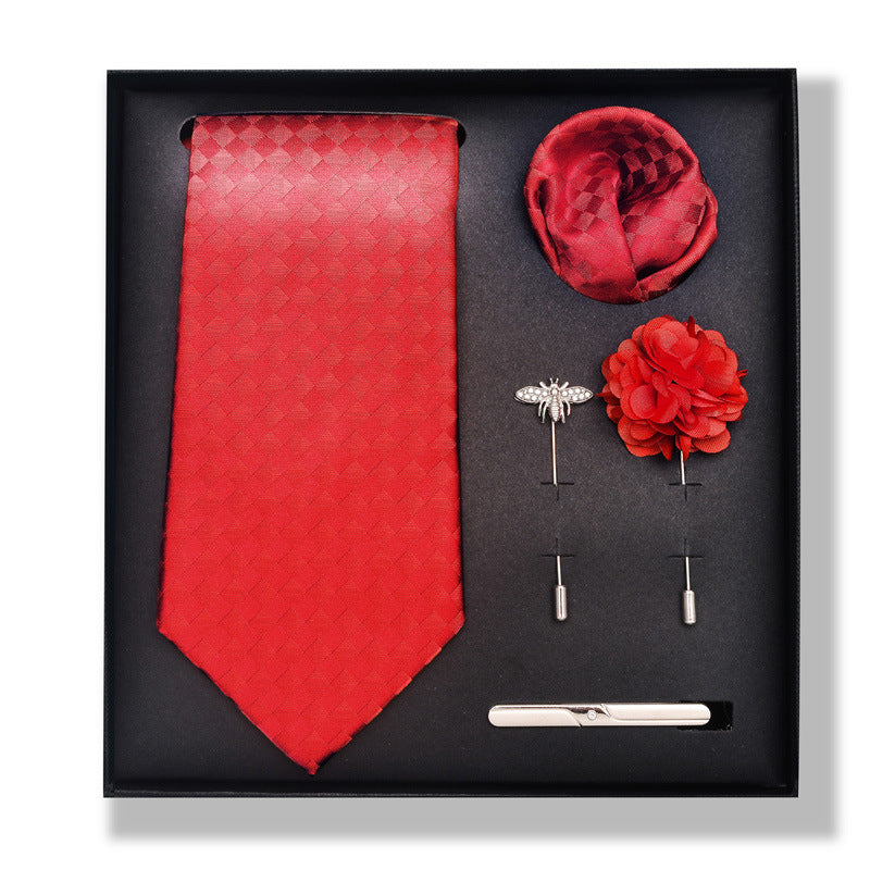 Cashew Nut Stripe Tie & Accessories Set