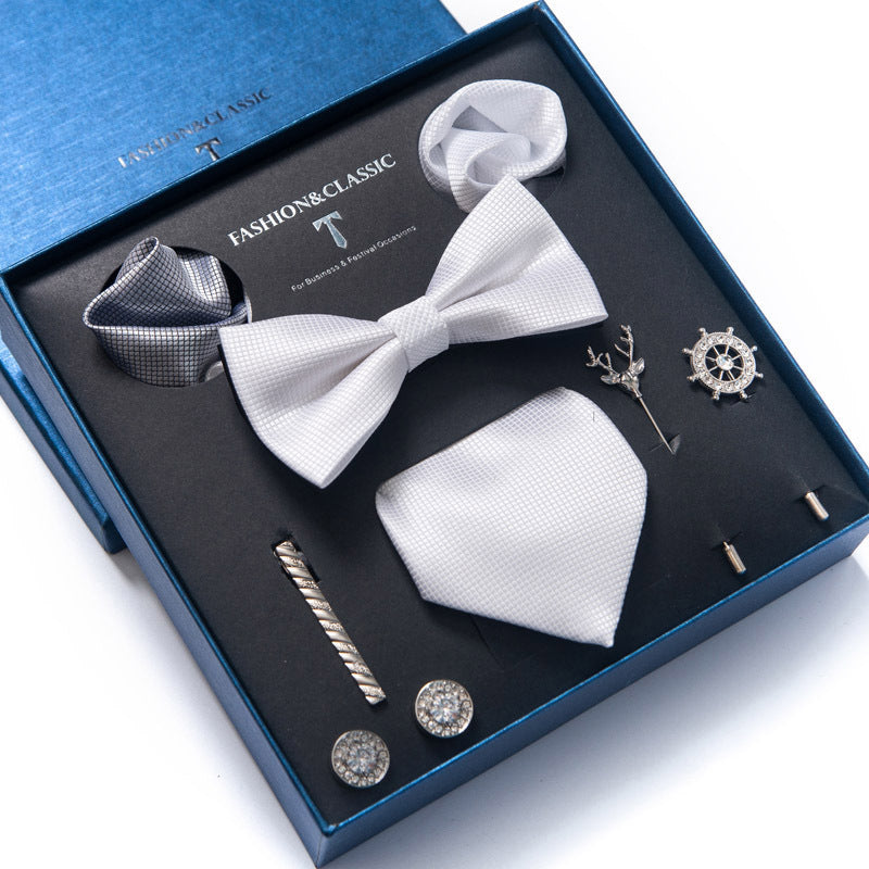 Spot tie set, bow tie, 8 piece set men's accessories