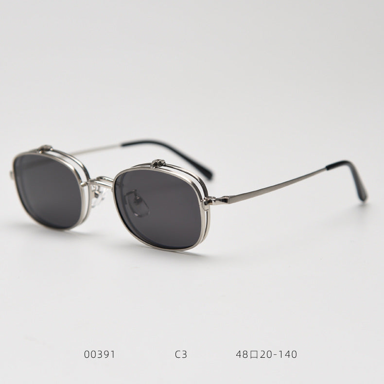 Metal Flap Polarized trendy Sunglasses