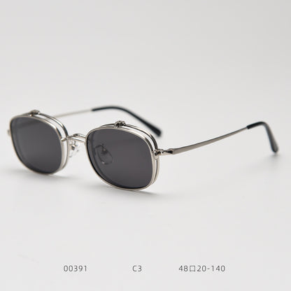 Metal Flap Polarized trendy Sunglasses