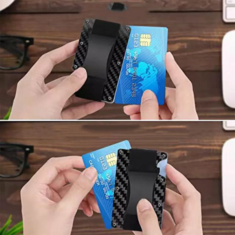 Carbon Fiber Metal Card Holder Wallet  RFID Anti-Theft