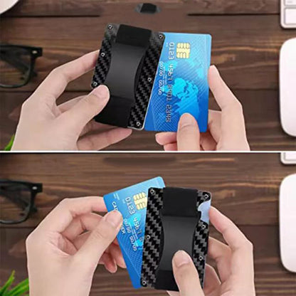 Carbon Fiber Metal Card Holder Wallet  RFID Anti-Theft