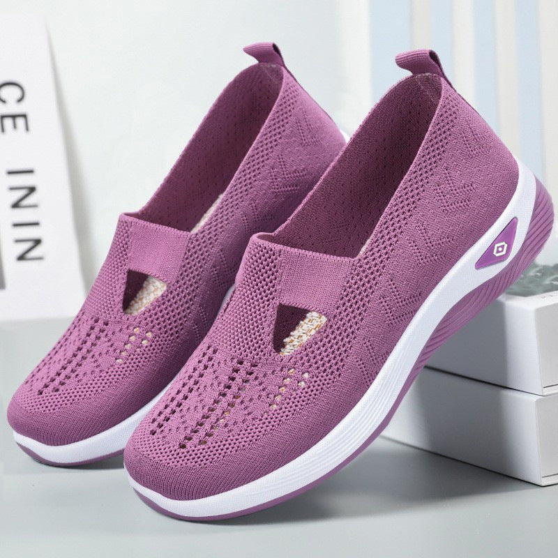 Women's Breathable Woven Slip-On Casual Shoes