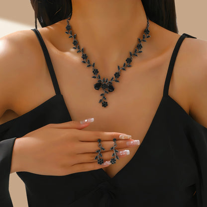 Elegant Floral Necklace & Earrings Edition