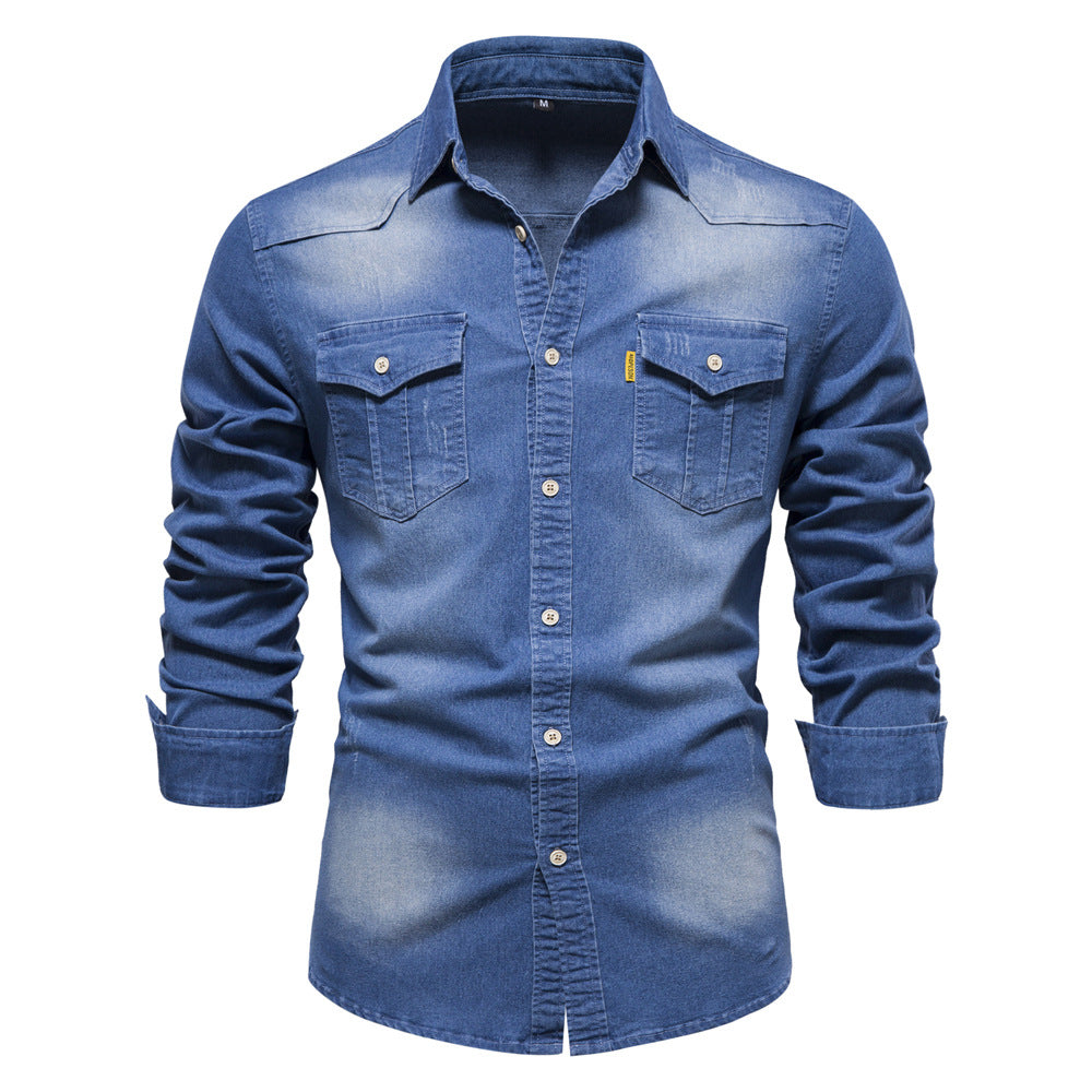 Men's European denim shirt
