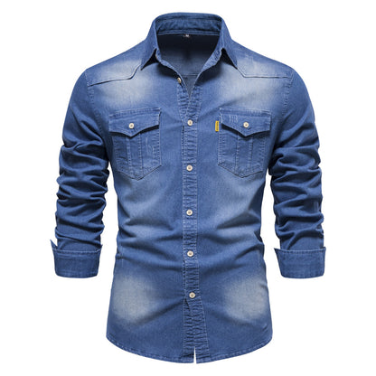 Men's European denim shirt