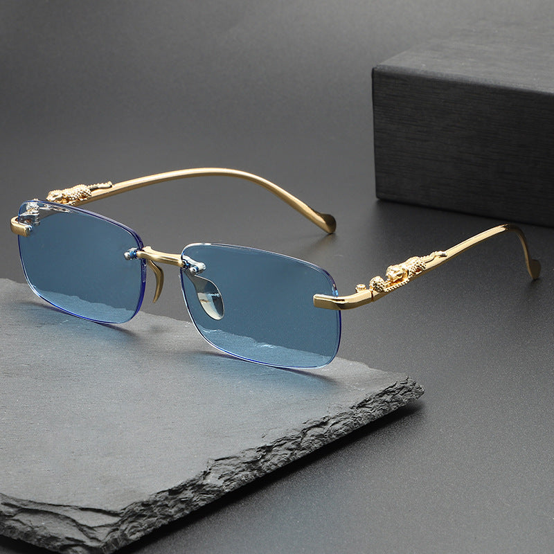 Rimless cut edge sunglasses
