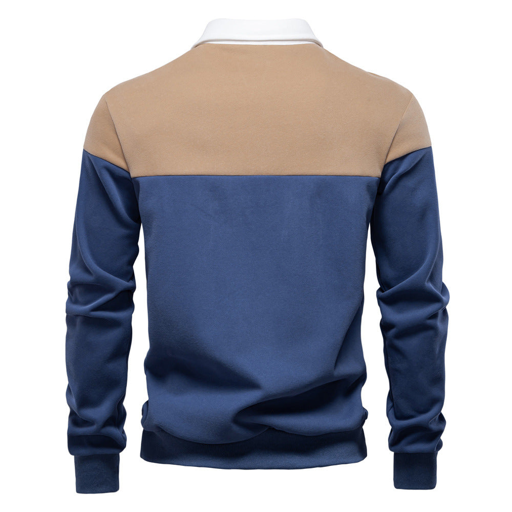 Men's Long Sleeve Polo Collar Sweatshirt