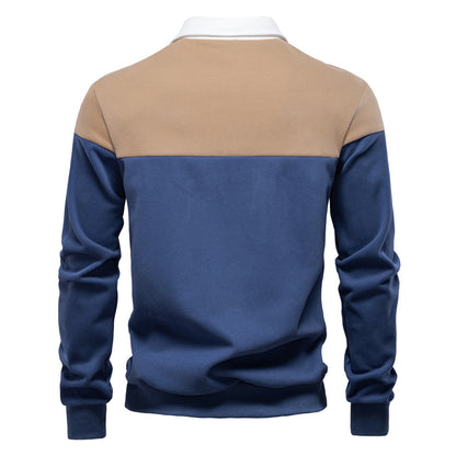 Men's Long Sleeve Polo Collar Sweatshirt