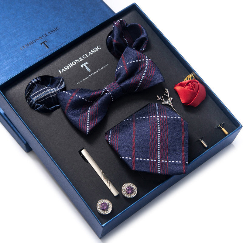 Spot tie set, bow tie, 8 piece set men's accessories