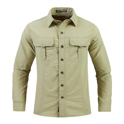 Men's quick-dry, anti-chafe, long-sleeve shirt for warm weather