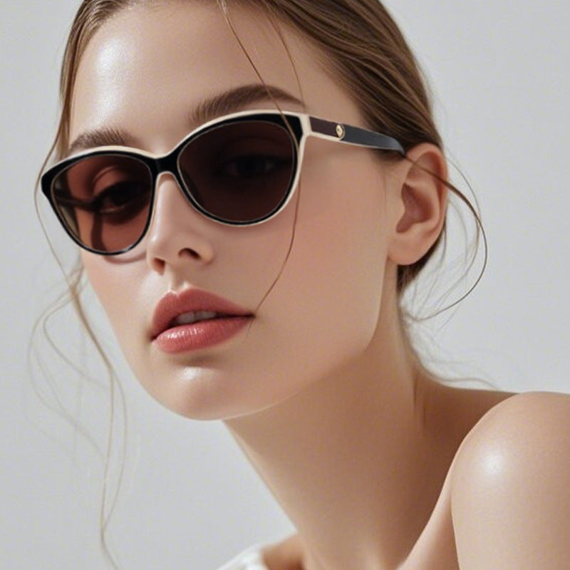 Women's Polarized Retro Leather Inlay Sunglasses  UV Protection Trend