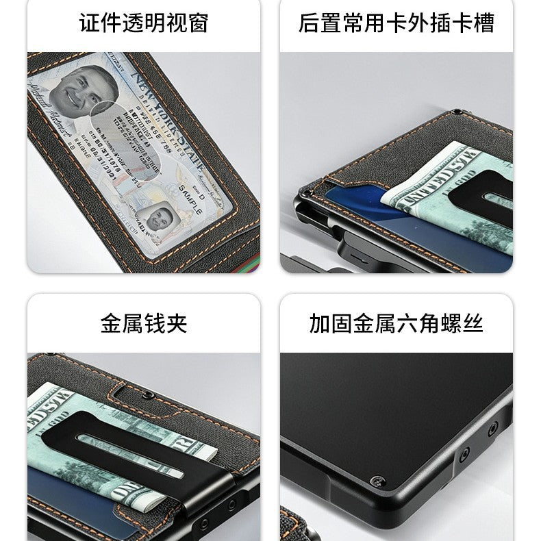 Men's carbon fiber AirTag wallet