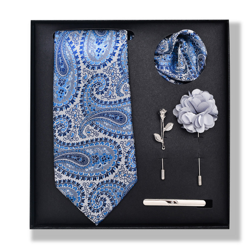 Cashew Nut Stripe Tie & Accessories Set