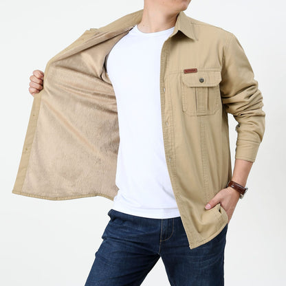 Spring and Autumn Business Casual Men's Cotton Long Sleeve Shirt