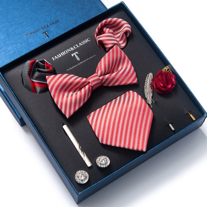 Spot tie set, bow tie, 8 piece set men's accessories