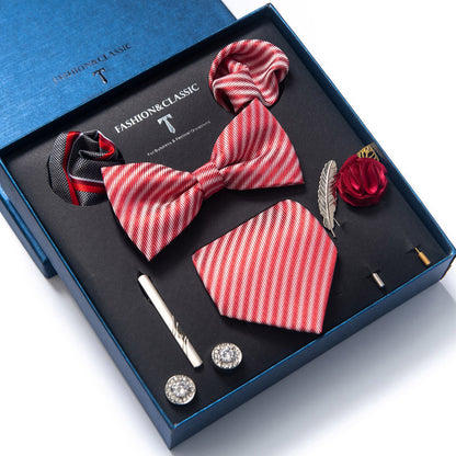 Spot tie set, bow tie, 8 piece set men's accessories