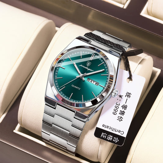 POEDAGAR 930: Waterproof dual calendar sports watch
