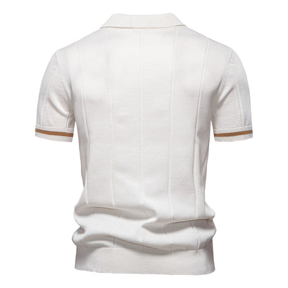 Men's Business Casual Wool Knit Polo Shirt